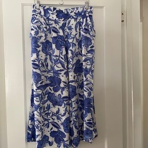 Wide leg cropped pants